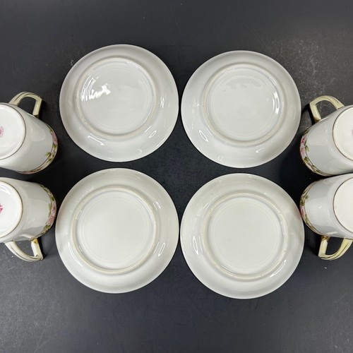 Antique Coffee Pot Demi Cups Saucers Hand Painted Roses Gold 10 Piece Set Nippon - Picture 17 of 17