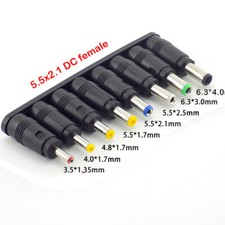 8pcs Universal AC DC Power Charger Adapter Tips Jack Plugs For Laptop Notebook
