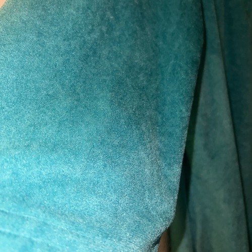 Vintage Evelyn Pearson Women's Velour Pearl Snap Robe 3/4 Sleeve Teal Size Large - Picture 5 of 11