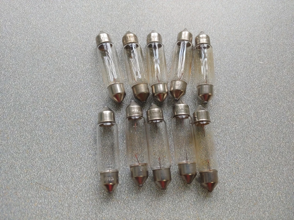 10 BOMBILLAS DOMO INTERIOR LUZ 10W LINOLITE USADAS ORIGINALES PORSCHE 911 930 993 Foto 3 de 3