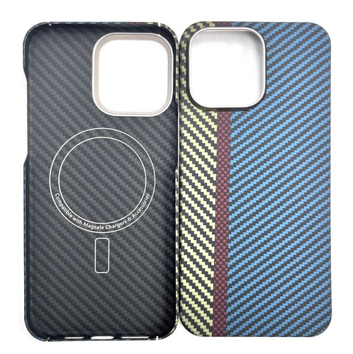 Compatible with MagSafe Magnetic Aramid Carbon Fiber Case For iPhone 15 Pro/Max - Photo 14 sur 40