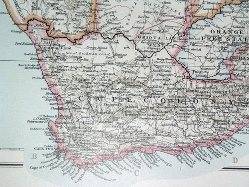 1896 ANTIQUE MAP OF SOUTH AFRICA BOER REPUBLICS NAMIBIA MADAGASCAR TANZANIA - Picture 2 of 13