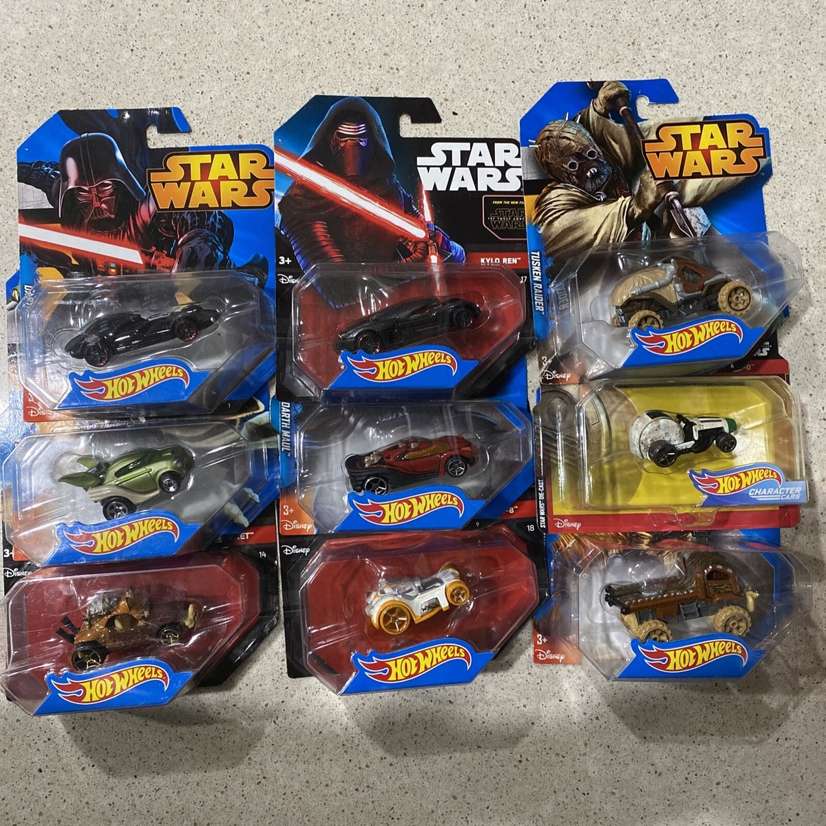 Hot Wheels 2014 Star Wars Character Cars Lot of 9 , Kylo