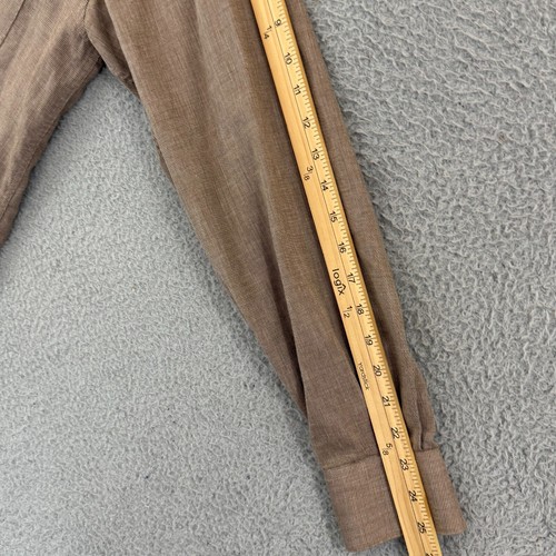 Vintage Mondo Di Marco Shirt Mens Large Brown Check 80s Button Up Long Sleeve - Picture 11 of 11