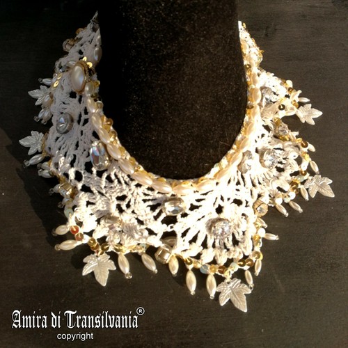 jewelry woman romantic necklace embroidered crystal stones collar collier choker - Picture 8 of 12