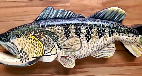 Awesome 23" Wood Bass Fish Outdoors Man Cave Wall Hang Sportsman Catch Prize c55 - Picture 10 of 19