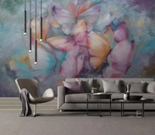 3D Oil Butterfly Wallpaper Wall Mural Removable Self-adhesive Sticker 766