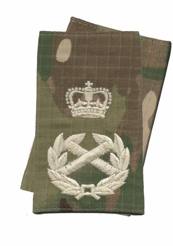 PAIR OF MTP CAMO RANK SLIDES EPAULETTES IVORY THREAD BRITISH ARMY ALL RANKS - Picture 19 of 19