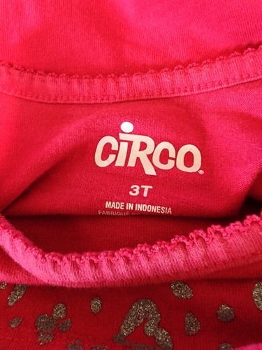 Circo K/99 Girl's 3T Glitter Heart Red Shirt Pullover Short Sleeve Play - Picture 6 of 6