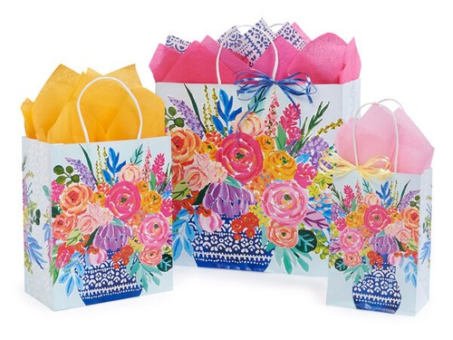 PERSIAN BLOOMS Design Print Gift Bag ONLY Choose Size & Pack Amount - Picture 1 of 4