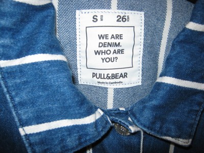Pull and bear top striped denim jacket