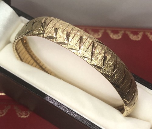 🛑 Brazalete brazalete de tenis vintage de oro amarillo de 14k corte diamante 18 GM 7"" - Imagen 4 de 10