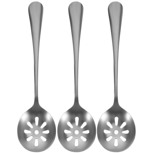 Cuchara de acero inoxidable para utensilios ranurados de cocina para bebés 3 piezas - Imagen 9 de 12