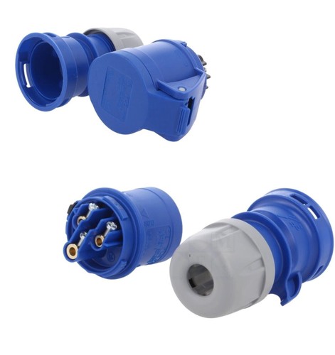 16 Amp 240v Socket And Plug 2 Sets 16a 3 Pin 240 Volt For Trailing Hook Up Cable - Picture 9 of 12