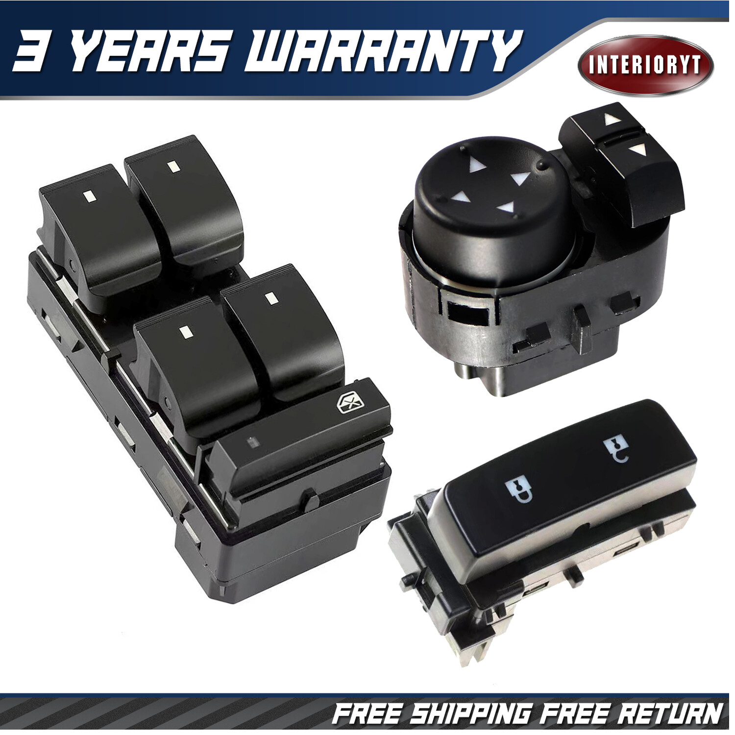 3 x Switch Control Window Door Lock Mirror For GMC Sierra 3500 HD 2007