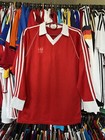 1980s 1990s ADIDAS TEMPLATE FOOTBAL SHIRT SOCCER JERSEY LONG SLEEVE RED sz M NEN