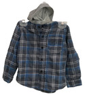 Tony Hawk Boy's Hooded Flannel Shirt Size 4T Blue Plaids Button Up L/S 180