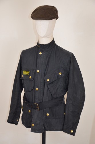 Men's Barbour International Jacket Wax Motorcycles Belted England Size 38 - Picture 22 of 23