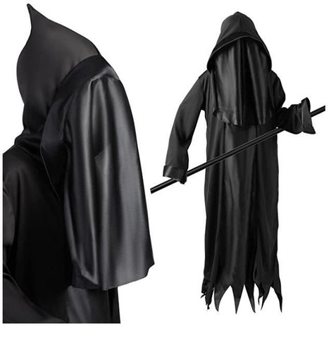 Sensenmann Kostüm Kinder Halloween Kostüm Jungen Grusel Kostüm Cape & Sense - Bild 6 von 8