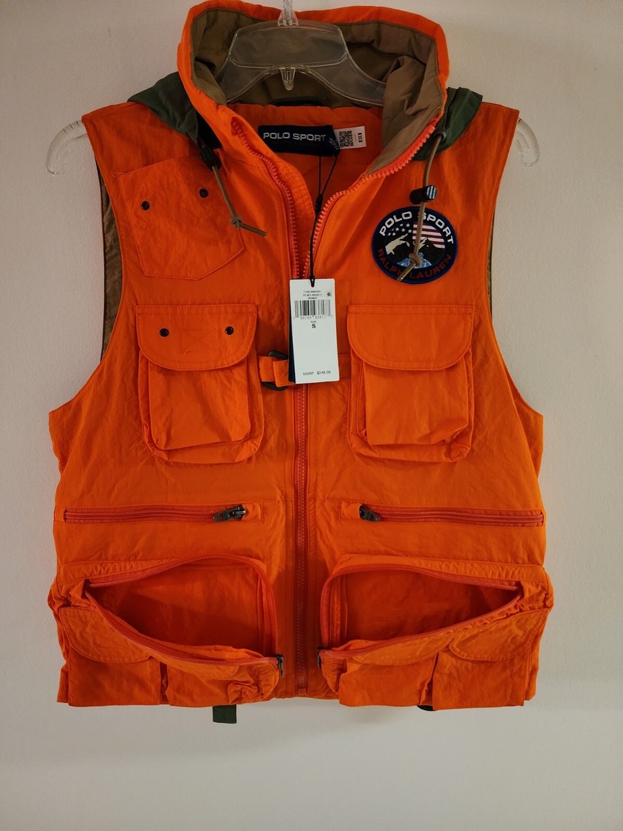 Men's Polo Ralph Lauren Hi-Tech Utility Vest Orange Size S