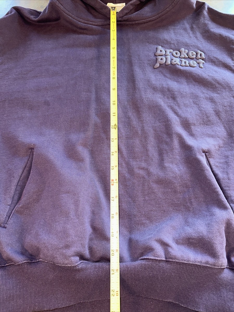 Broken Planet BPM Sz Med Oversized Hoodie Purple Puffy Print