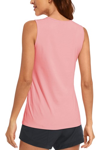 UPF 80+ Womens Sleeveless Workout Shirts Running Wicking Tank Athletic Gym Tops - Picture 56 of 124