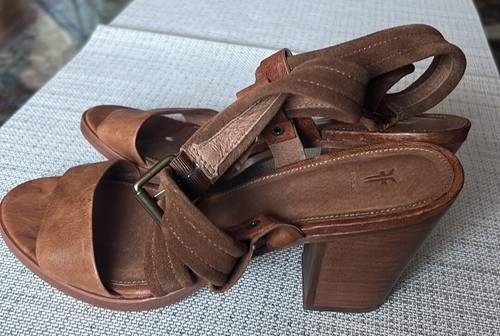 Frye DANNI CRISS CROSS Straps Heel-Sandals Camel  Style 3470055 - Afbeelding 2 van 8
