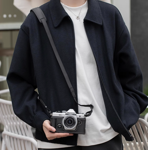 Handgefertigte Echtleder-Kameragrifftasche Tasche Hülle für Olympus OM SYSTEM OM-3 - Bild 7 von 33