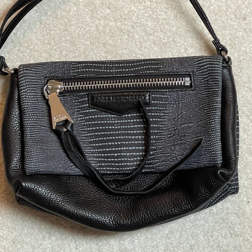 Aimee Kestenberg Womens Shoulder Bag Black Leather Flap Over - Picture 2 of 12
