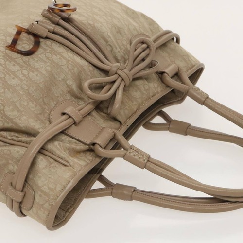 Christian Dior Trotter Canvas Tote Bag Beige Silver Auth fm4016 - Picture 6 of 22