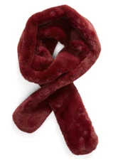 NEW Halogen Faux Fur Skinny Scarf in Burgundy  #Scarf14