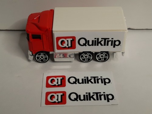 QuikTrip - set of 2 stickers-fits Hot Wheels Hiway Hauler Trailer-Custom Trailer - Picture 2 of 3
