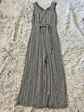 Caution to the Wind Black  White Vertical Stripe Jumpsuit