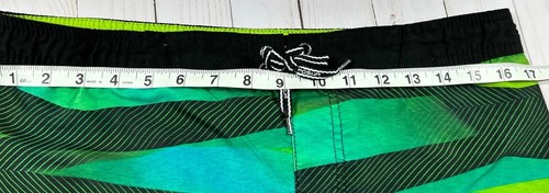 Zeroxposur Boys Swim Trunks Board Shorts Size Medium Lime Green Striped 14/16 - Picture 5 of 7