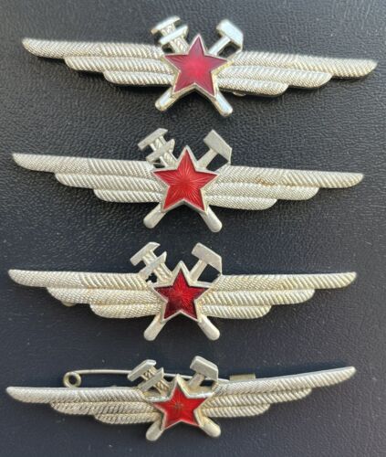 USSR Air Force - Aircraft Technician  Engineering Aviation Service Badge 4 PCs - Picture 1 of 2