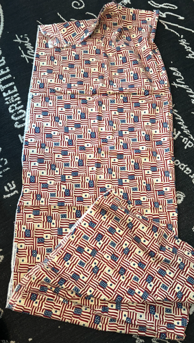 2 YD Vtg 44X71 MODA Deb Strain PATRIOTIC Flag STAR STRIPES Quilt Fabric RED BLUE - Picture 4 of 10