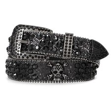 Rhinestone Belt Goth Belt Bling Belts for Women and Men Western Cowboy Cowgir...
