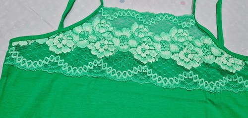 LADIES PLAIN STRETCHY COTTON TOPS LACE DESIGN STRAPPY VEST CAMISOLE HIGH QUALITY - Picture 27 of 38