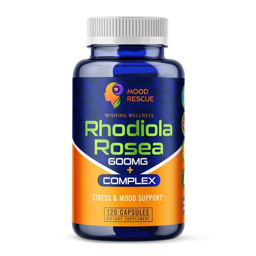 Mood Rescue Rhodiola Rosea 600mg + 250mg Ashwagandha & 100mg Gingseng 120 Caps - Picture 1 of 8