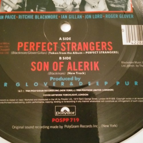Deep Purple Perfect Stranger 7" Single. Picture Disc Vinyl Record Ex/NM - Picture 3 of 5