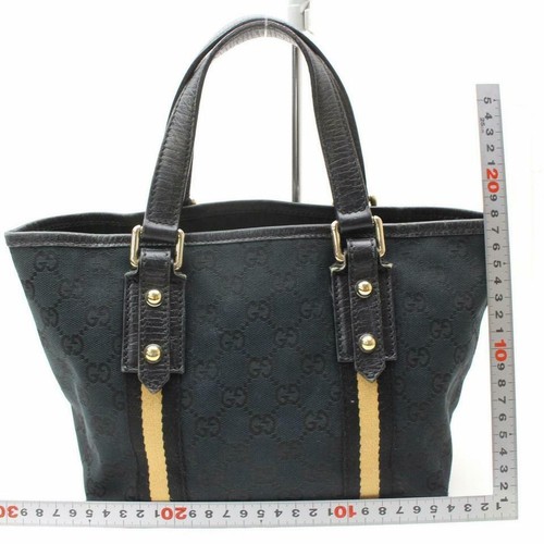 Gucci Black x Beige Web Monogram GG Jolicoeur Charm Tote 70g38s - Picture 6 of 12