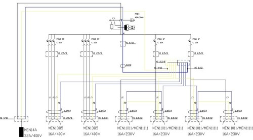 Distribuidor de corriente de construcción TD-S/FI 2x16A 4x230V cable de corriente fuerte 5x4mm2 SKH 6800 - Imagen 4 de 5