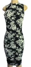 Women's Dress by Material Girl Body-Con Black Grey White Sleeveless Mesh MEDIUM
