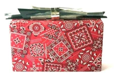 EDIE PARKER PAISLEY RED/WHITE CLUTCH BAG BEAUTIFUL & RARE DESIGN