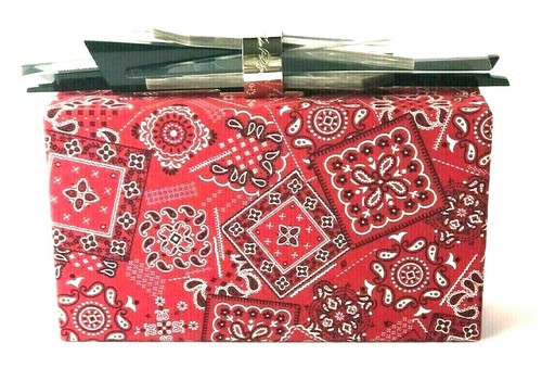 EDIE PARKER PAISLEY RED/WHITE CLUTCH BAG BEAUTIFUL & RARE DESIGN - Picture 1 of 5