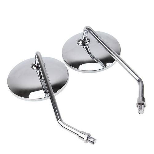 8mm Chrome Side Rear View Mirrors + Adapters for Scooter Motorcycle Push Bike - Picture 5 of 10