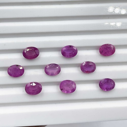 Lote de 3 piedras preciosas sueltas de zafiro rosa natural corte ovalado 6*8 mm 5 CT - Imagen 4 de 5