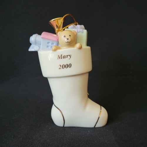 Neu im Karton Lenox My Christmas Wishes personalisiert "Maria 2000" Strumpf Ornament - Bild 1 von 8