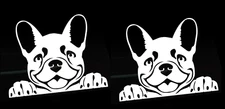 Frenchie Puppy Dog 2 White Vinyl Decals Car Truck Windows Laptop Camper Notebook