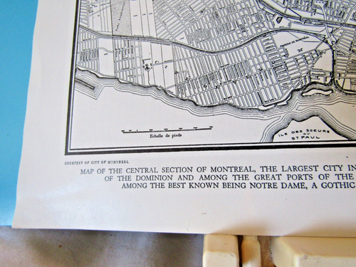 1949 City Map of Montreal Ontario 14x11" sheet streets parks points of interest - Picture 4 of 5
